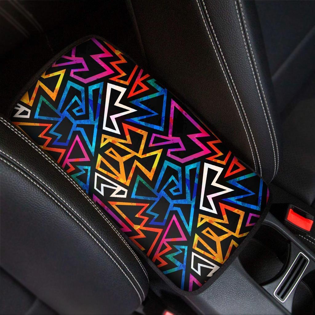 Geometric Print Car Console Cover-grizzshop