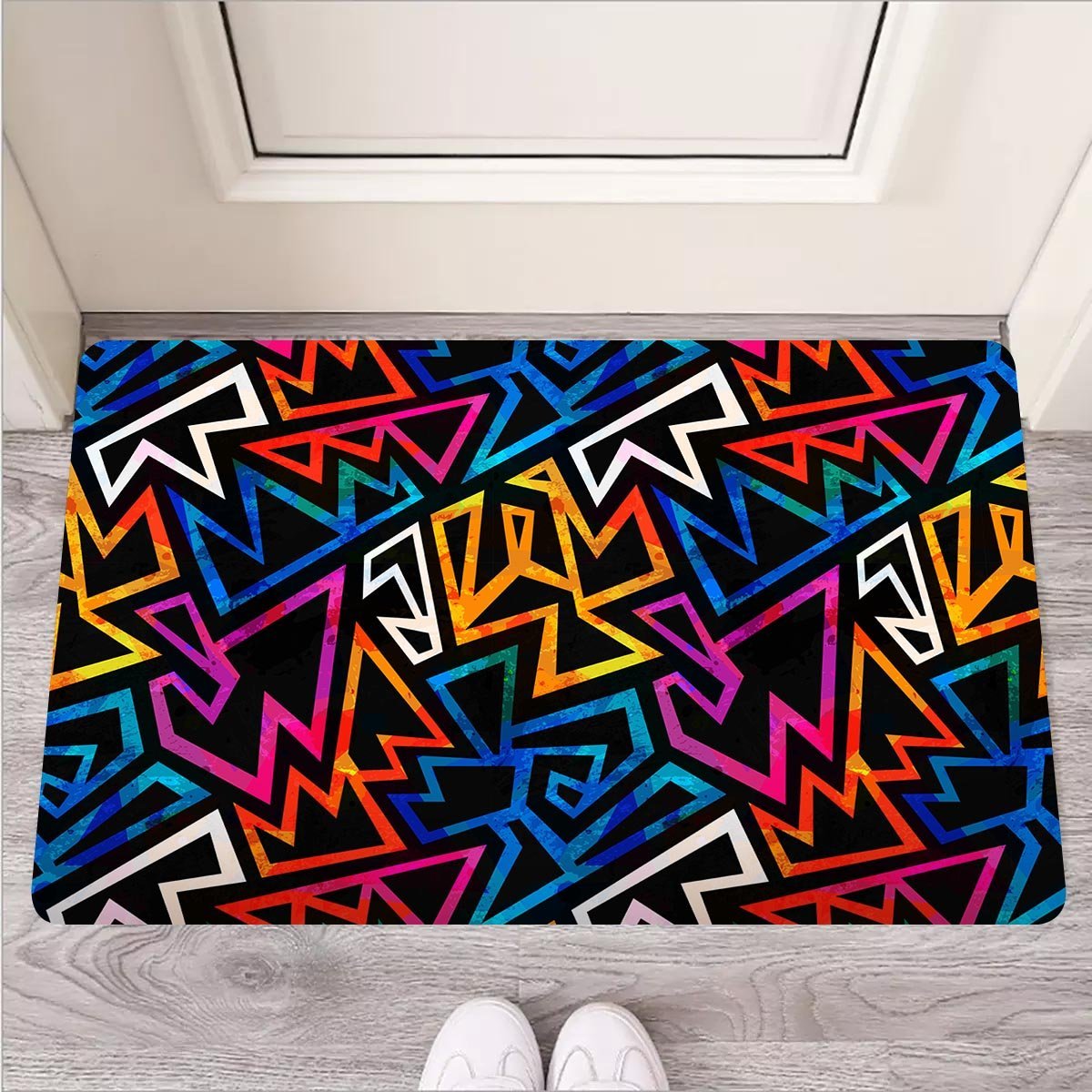 Geometric Print Door Mat-grizzshop