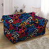 Geometric Print Loveseat Cover-grizzshop