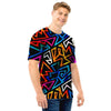 Geometric Print Men T Shirt-grizzshop