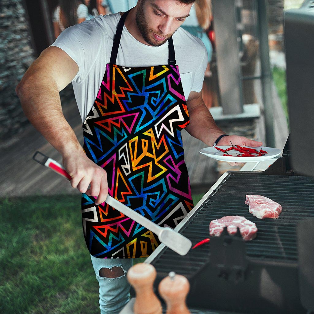 Geometric Print Men's Apron-grizzshop