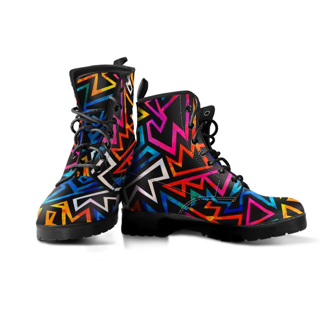 Geometric Print Men's Boots-grizzshop