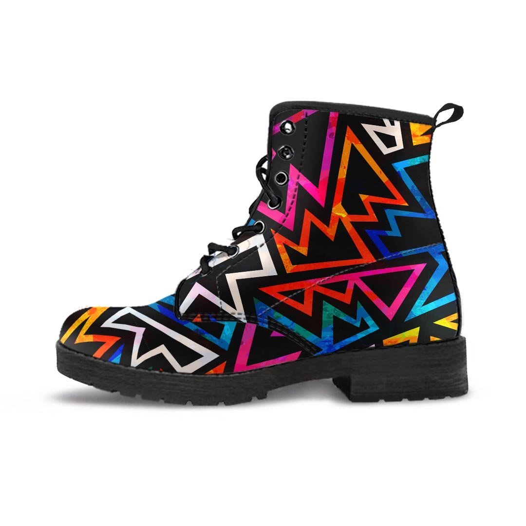 Geometric Print Men's Boots-grizzshop