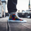 Geometric Print Men's High Top Shoes-grizzshop