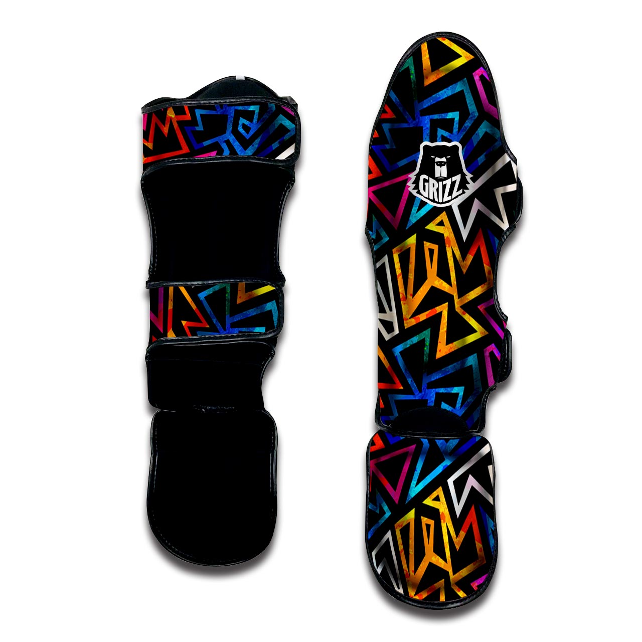 Geometric Print Muay Thai Shin Guard-grizzshop