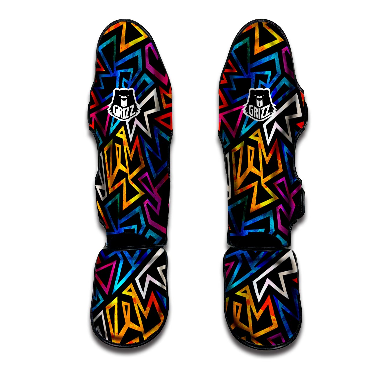 Geometric Print Muay Thai Shin Guard-grizzshop