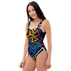 Geometric Print One Piece Swimsuite-grizzshop