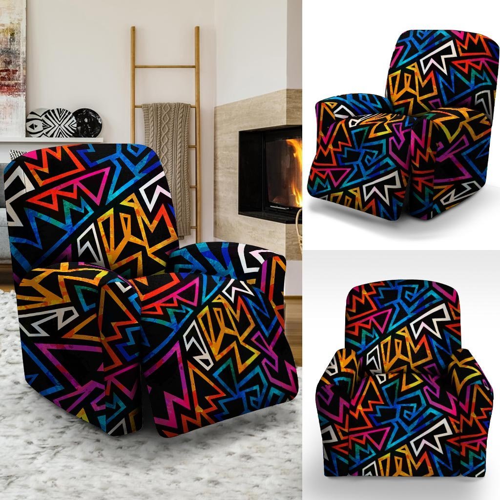 Geometric Print Recliner Cover-grizzshop