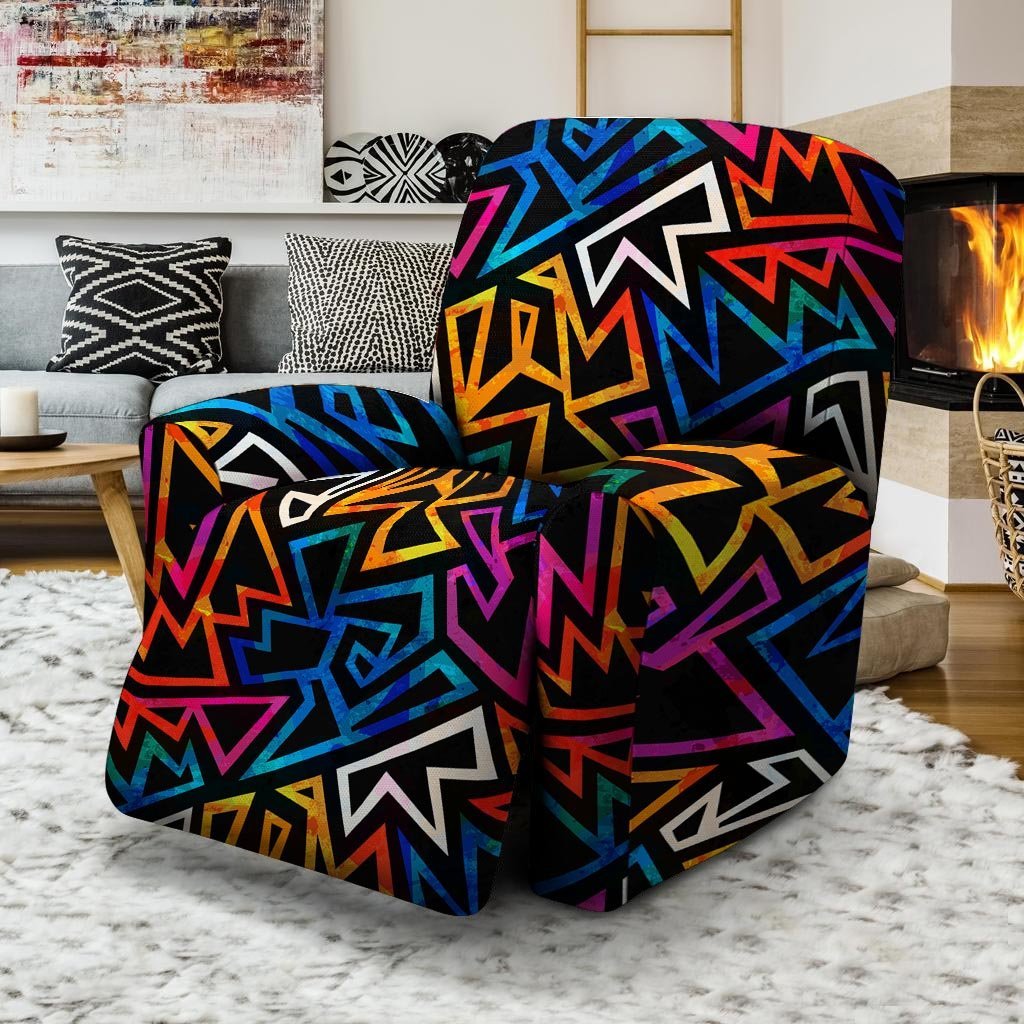 Geometric Print Recliner Cover-grizzshop