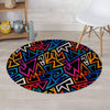 Geometric Print Round Rug-grizzshop