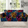 Geometric Print Sofa Cover-grizzshop