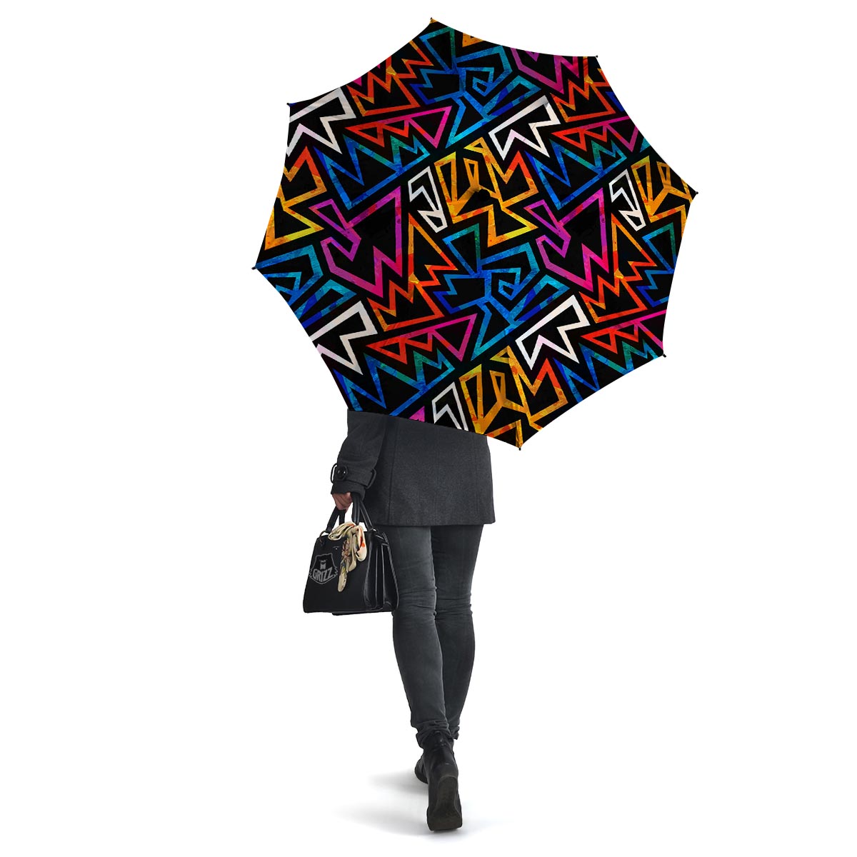 Geometric Print Umbrella-grizzshop