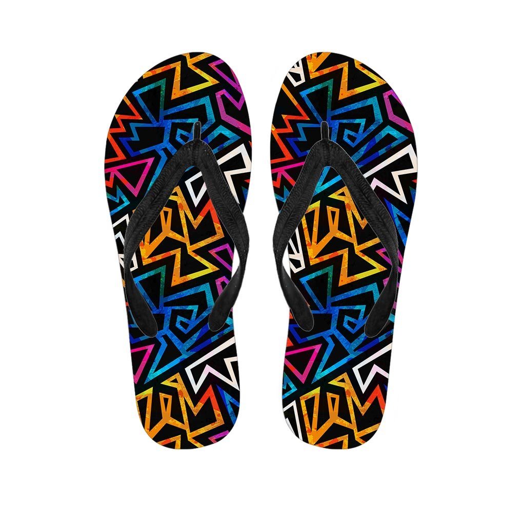 Geometric Print Women's Flip Flops-grizzshop