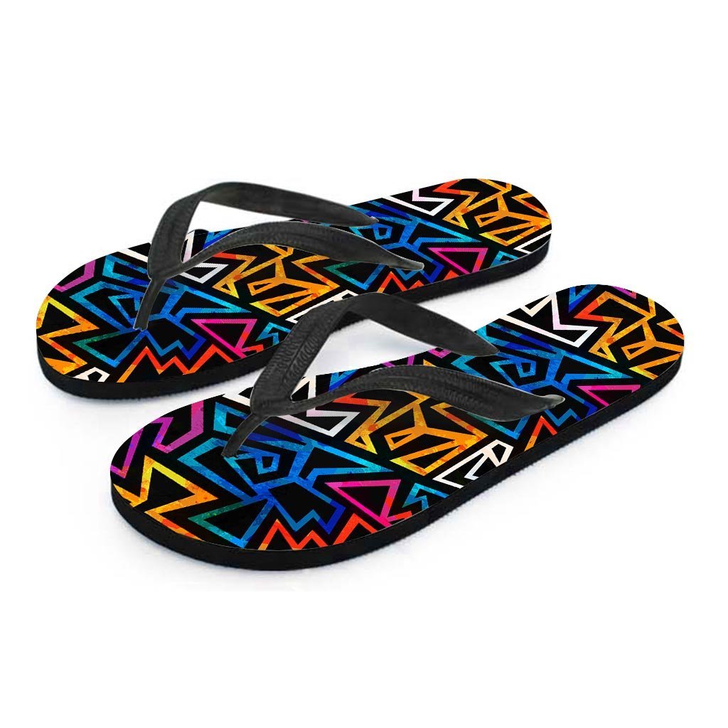 Geometric Print Women's Flip Flops-grizzshop