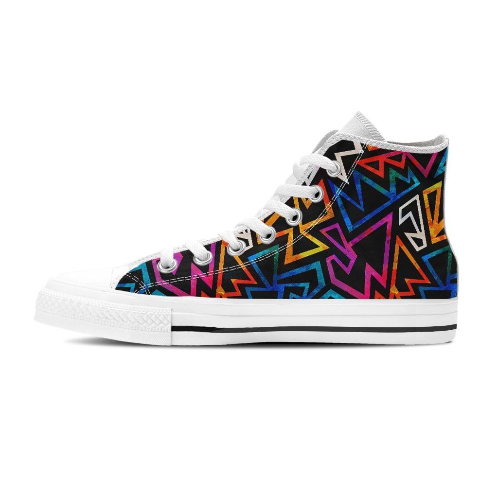 Geometric Print Women's High Top Shoes-grizzshop