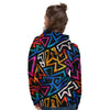 Geometric Print Women's Hoodie-grizzshop