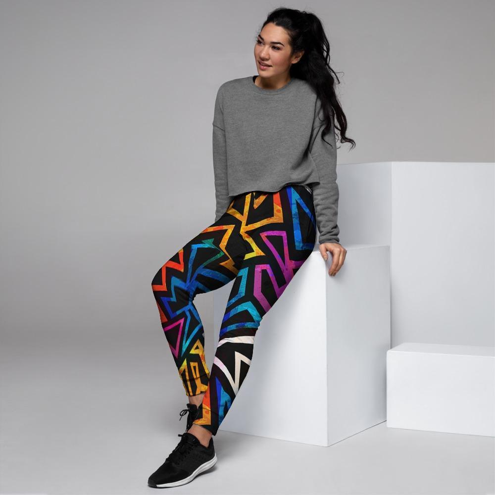 Geometric Print Women's Joggers-grizzshop