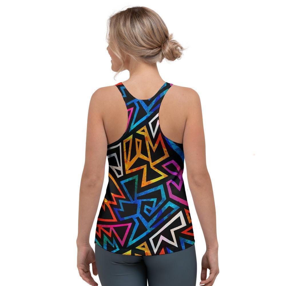 Geometric Print Women's Racerback Tank Top-grizzshop