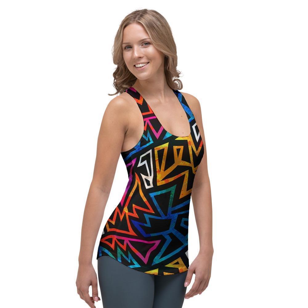 Geometric Print Women's Racerback Tank Top-grizzshop