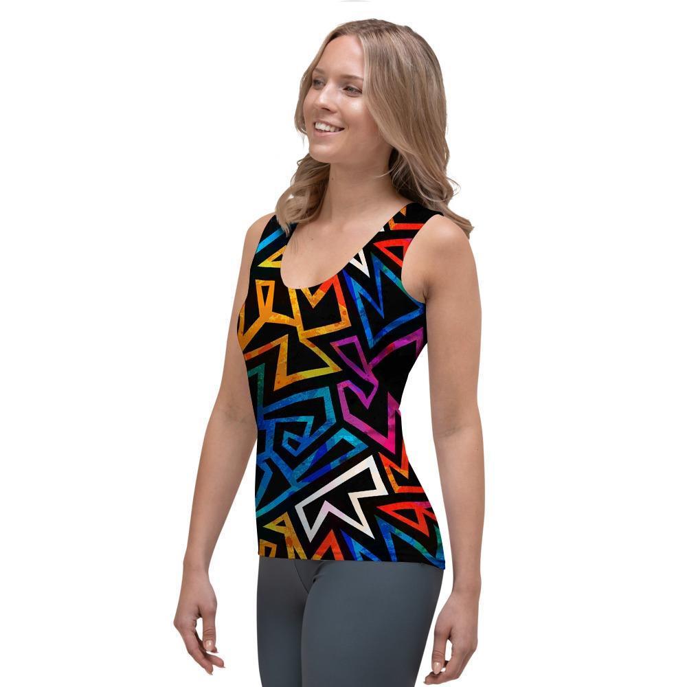 Geometric Print Women's Tank Top-grizzshop
