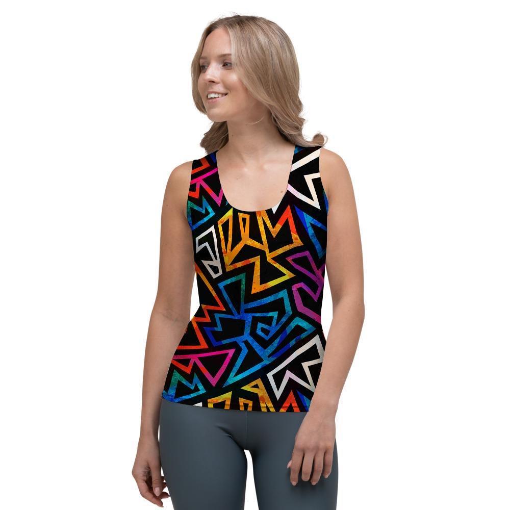 Geometric Print Women's Tank Top-grizzshop
