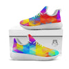 Geometric Rainbow Polygonal Print White Athletic Shoes-grizzshop