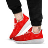 Geometric Red Polygonal Print White Athletic Shoes-grizzshop