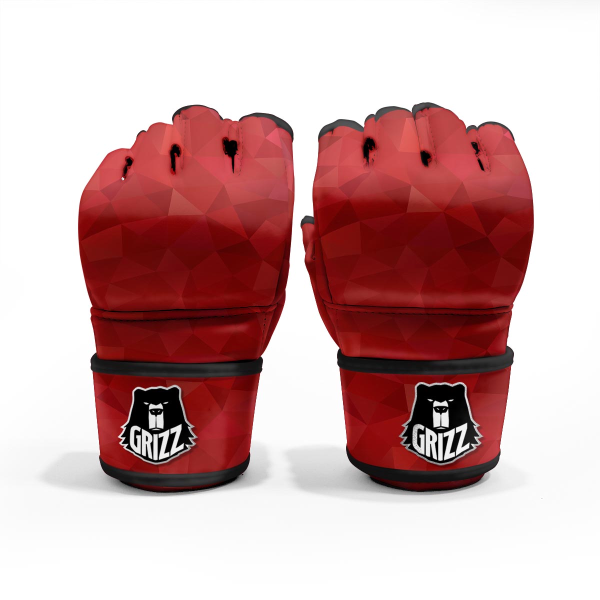 Geometric Red Print Pattern MMA Gloves-grizzshop