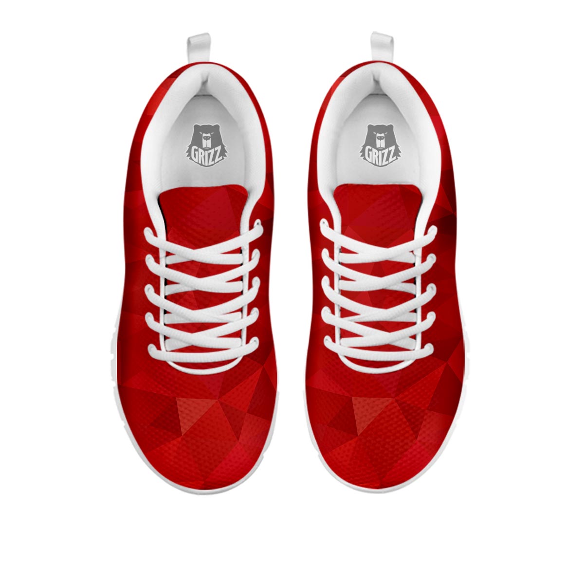 Geometric Red Print Pattern White Sneaker-grizzshop