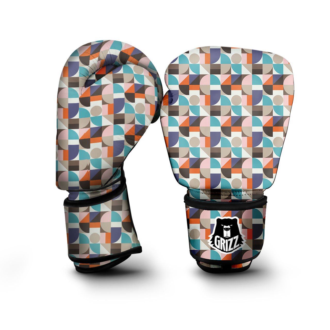 Geometric Shape Pastel Print Pattern Boxing Gloves-grizzshop