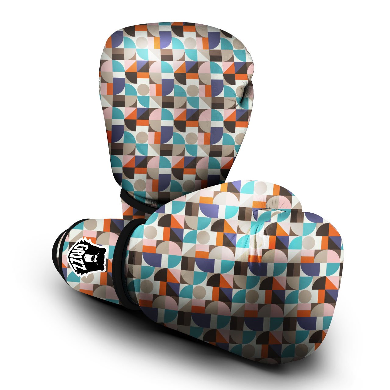 Geometric Shape Pastel Print Pattern Boxing Gloves-grizzshop