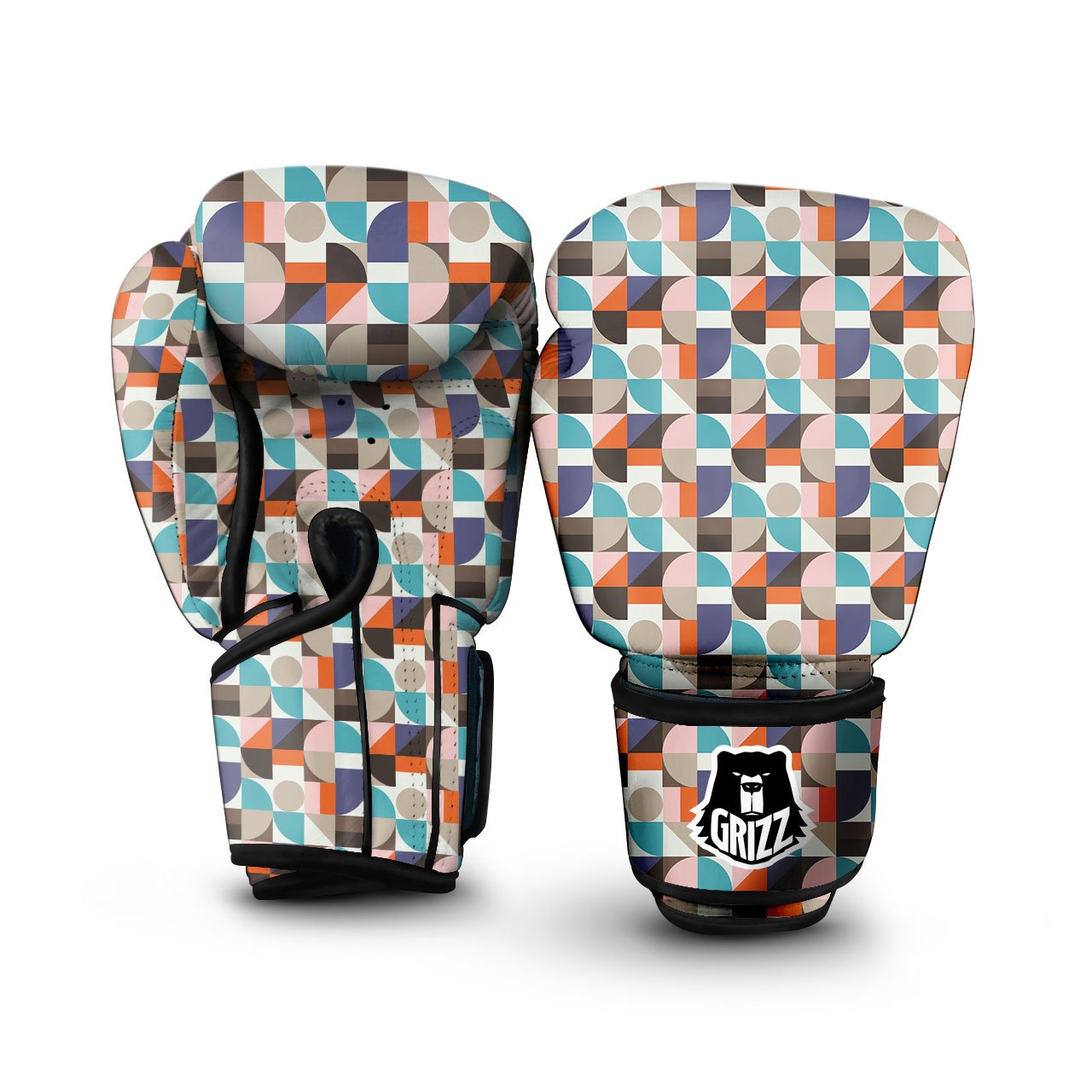 Geometric Shape Pastel Print Pattern Boxing Gloves-grizzshop