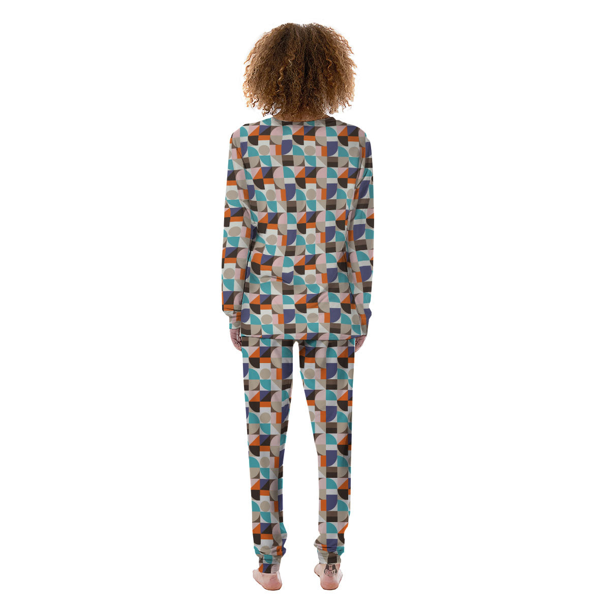 Geometric Shape Pastel Print Pattern Women's Pajamas-grizzshop