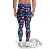 Geometric Shapes Neon Print Pattern Men's Leggings-grizzshop