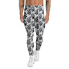 Geometric Simple Black And White Print Pattern Men's Leggings-grizzshop