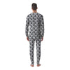 Geometric Simple Black And White Print Pattern Men's Pajamas-grizzshop