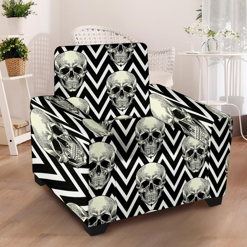 Geometric Skull Armchair Cover-grizzshop