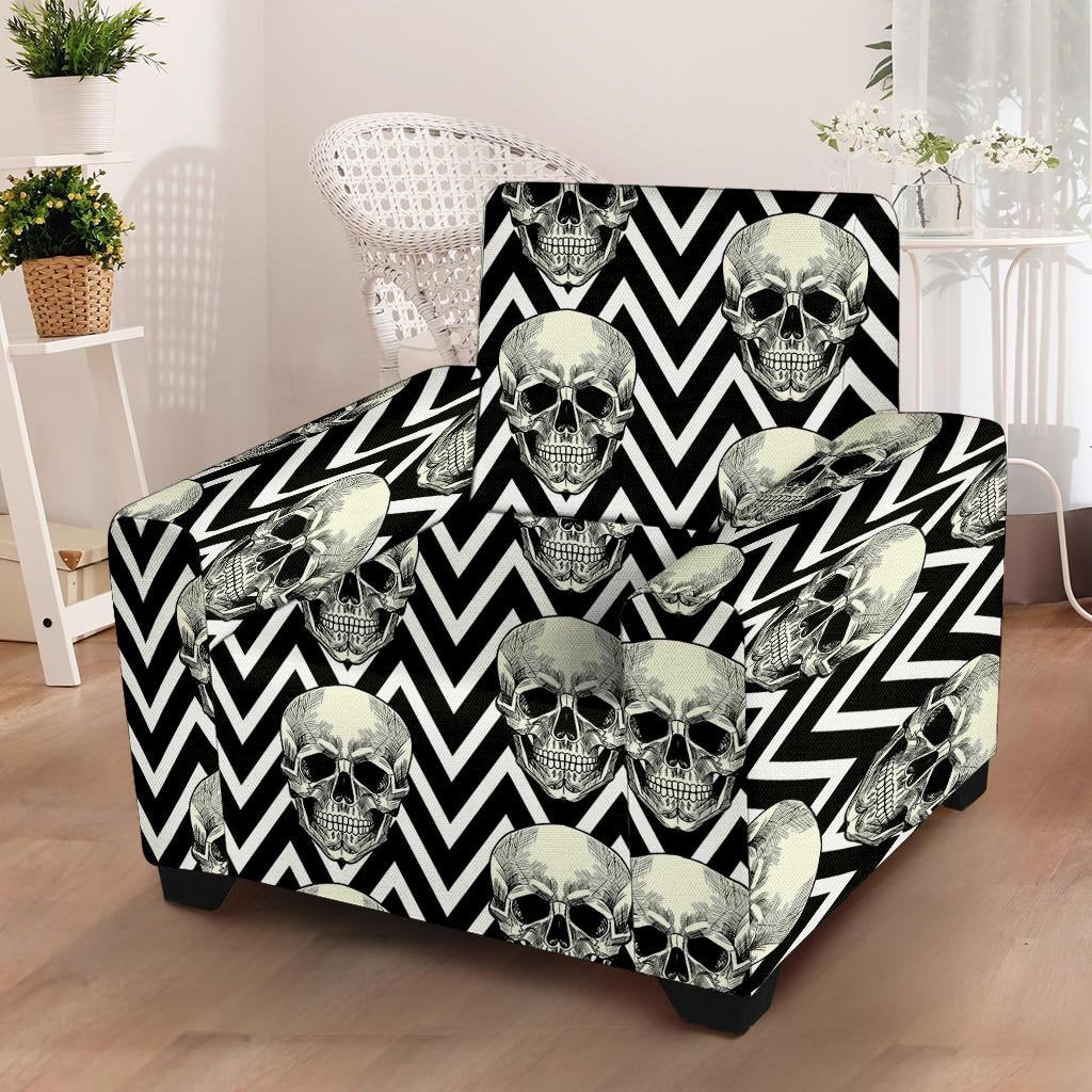 Geometric Skull Armchair Cover-grizzshop