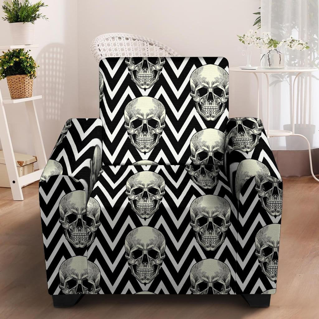 Geometric Skull Armchair Cover-grizzshop