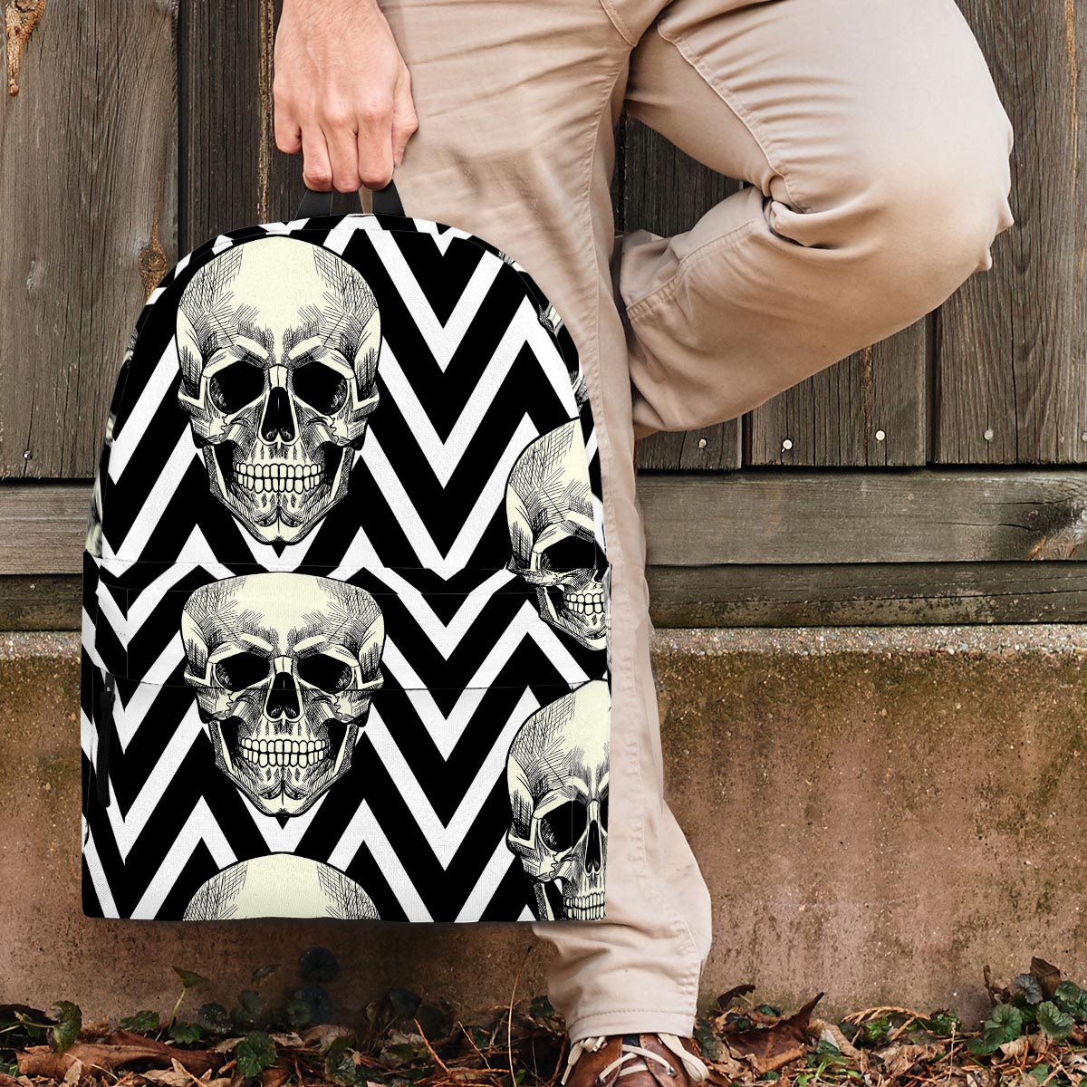 Geometric Skull Backpack-grizzshop