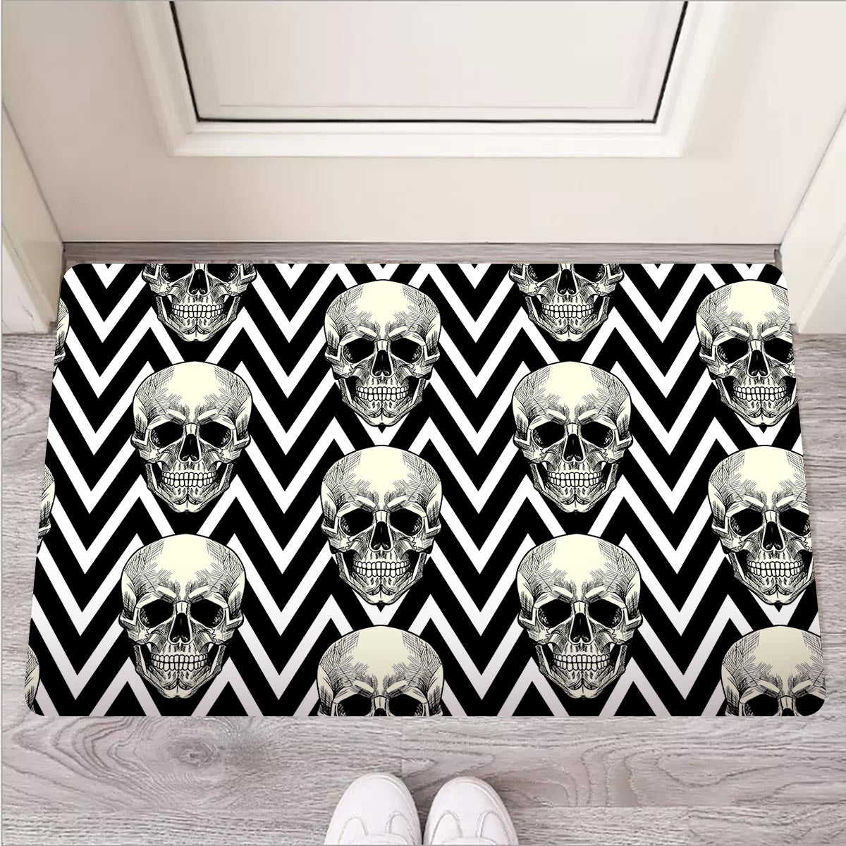 Geometric Skull Door Mat-grizzshop