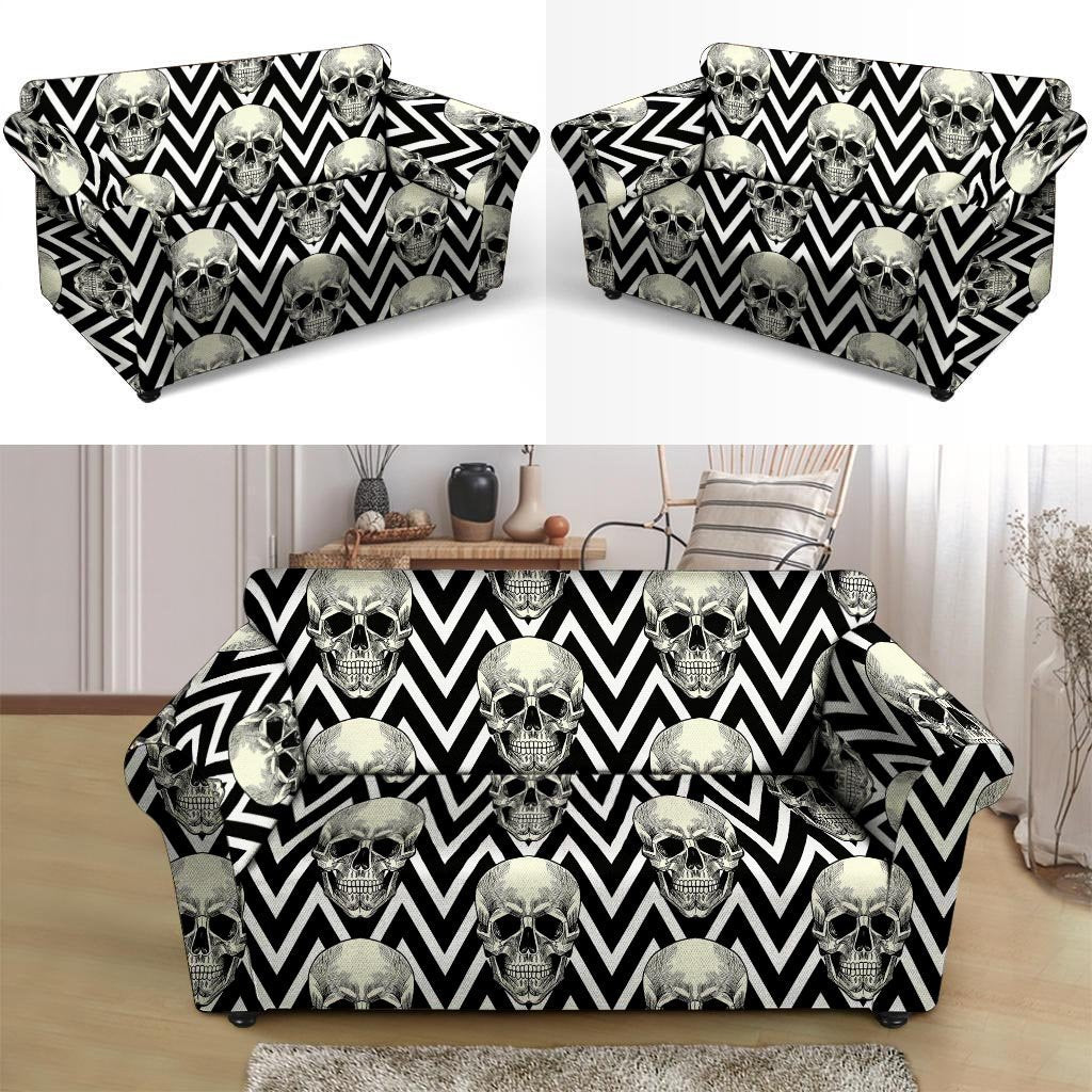 Geometric Skull Loveseat Cover-grizzshop