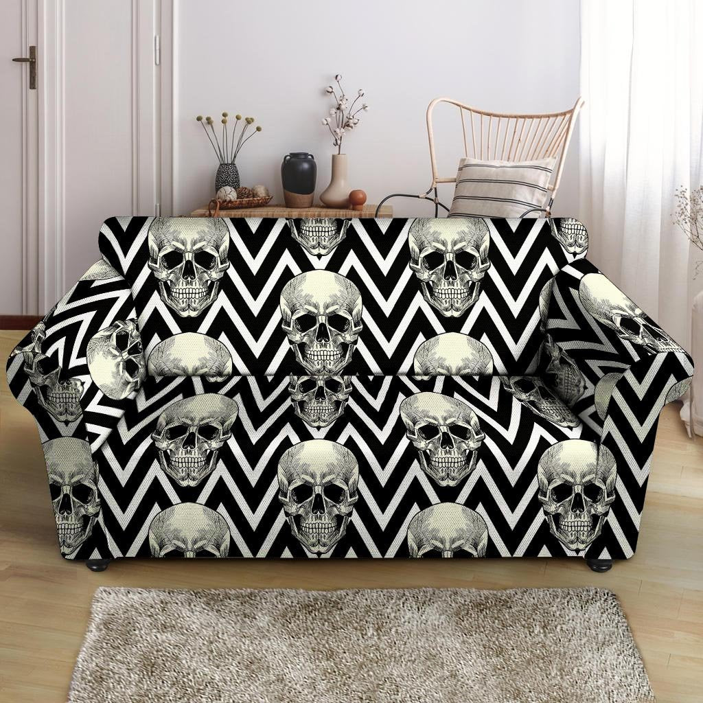 Geometric Skull Loveseat Cover-grizzshop