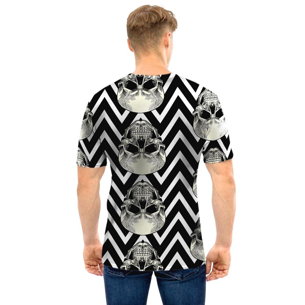 Geometric Skull Men T Shirt-grizzshop