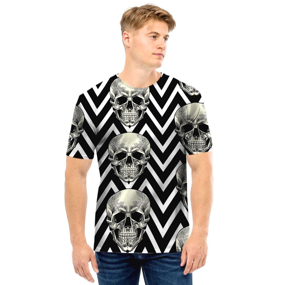 Geometric Skull Men T Shirt-grizzshop