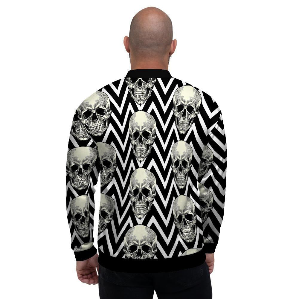 Geometric Skull Men's Bomber Jacket-grizzshop