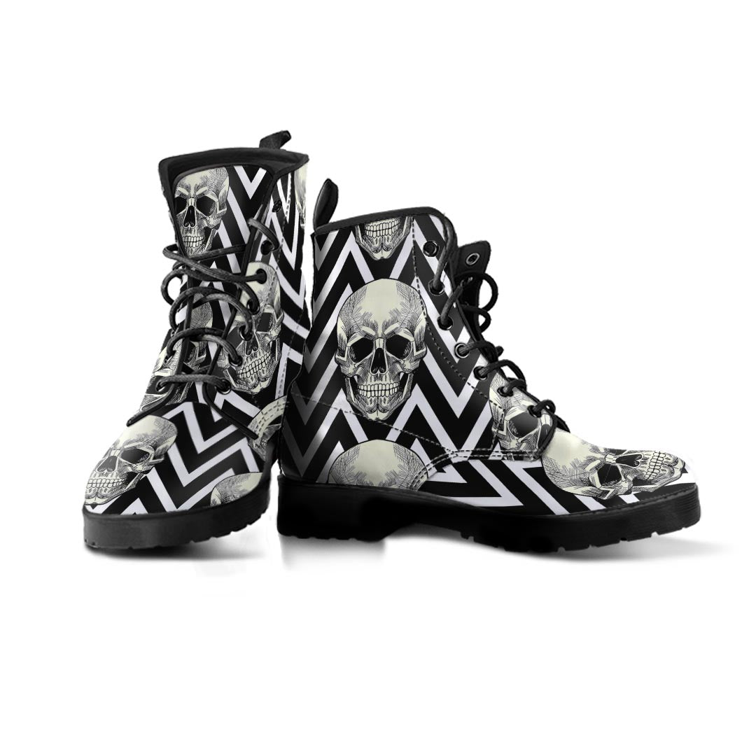 Geometric Skull Men's Boots-grizzshop