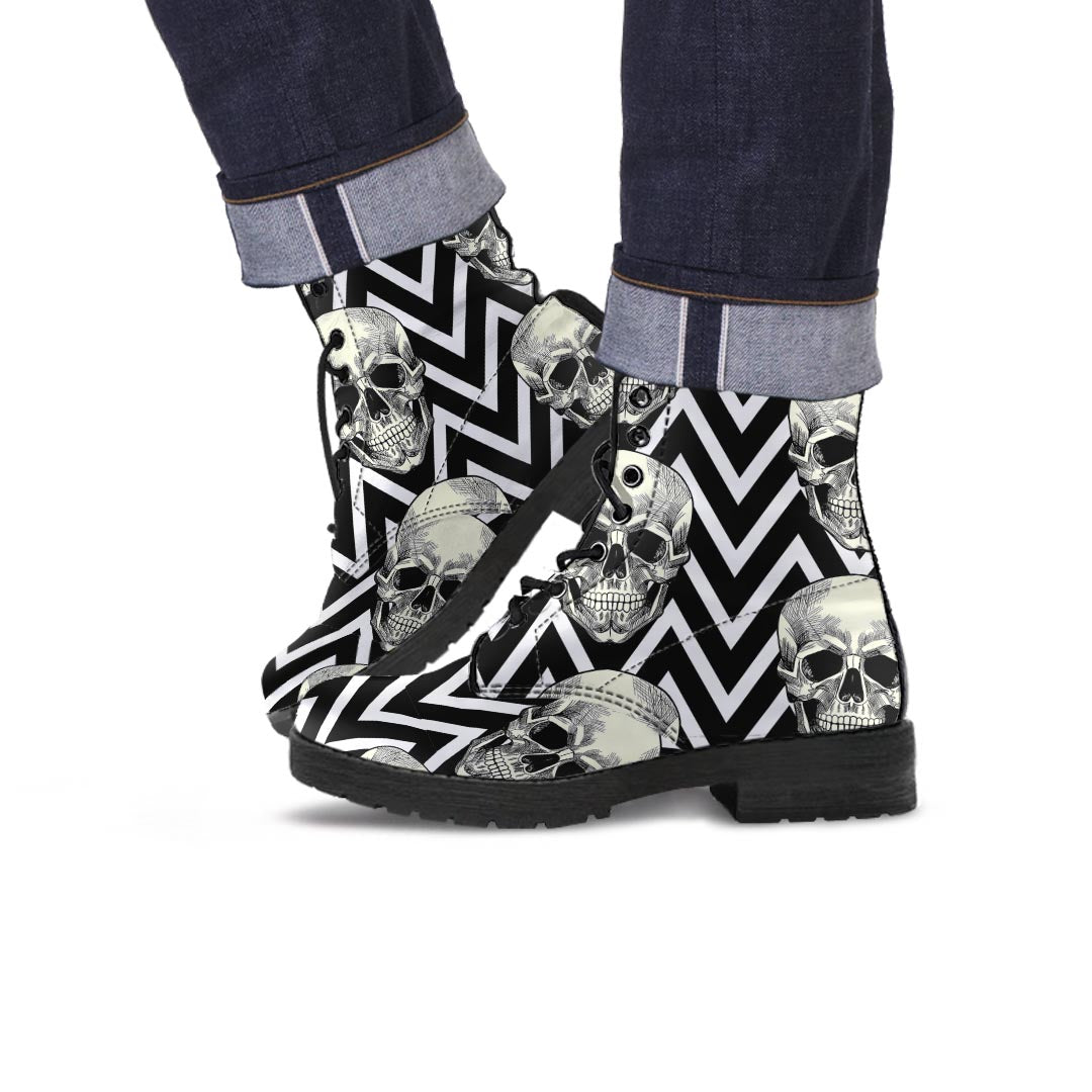 Geometric Skull Men's Boots-grizzshop