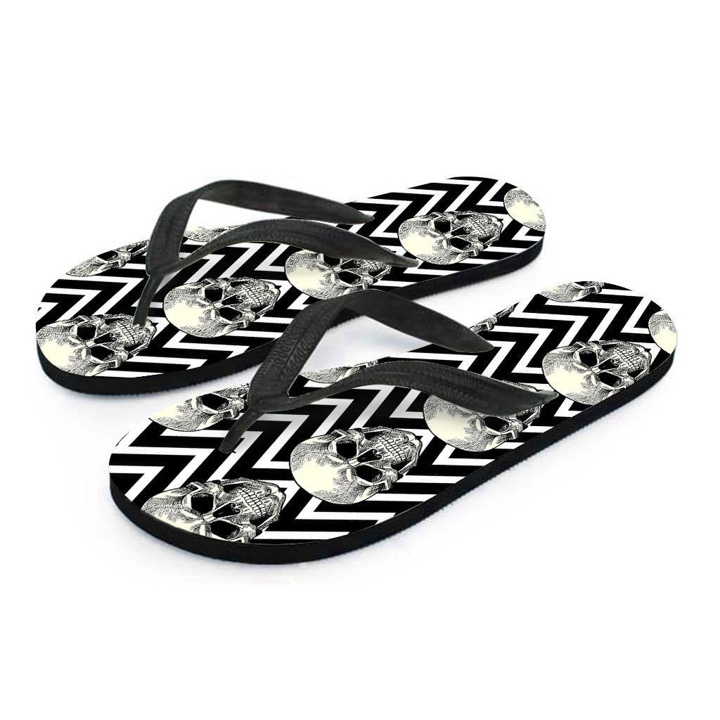 Geometric Skull Men's Flip Flops-grizzshop