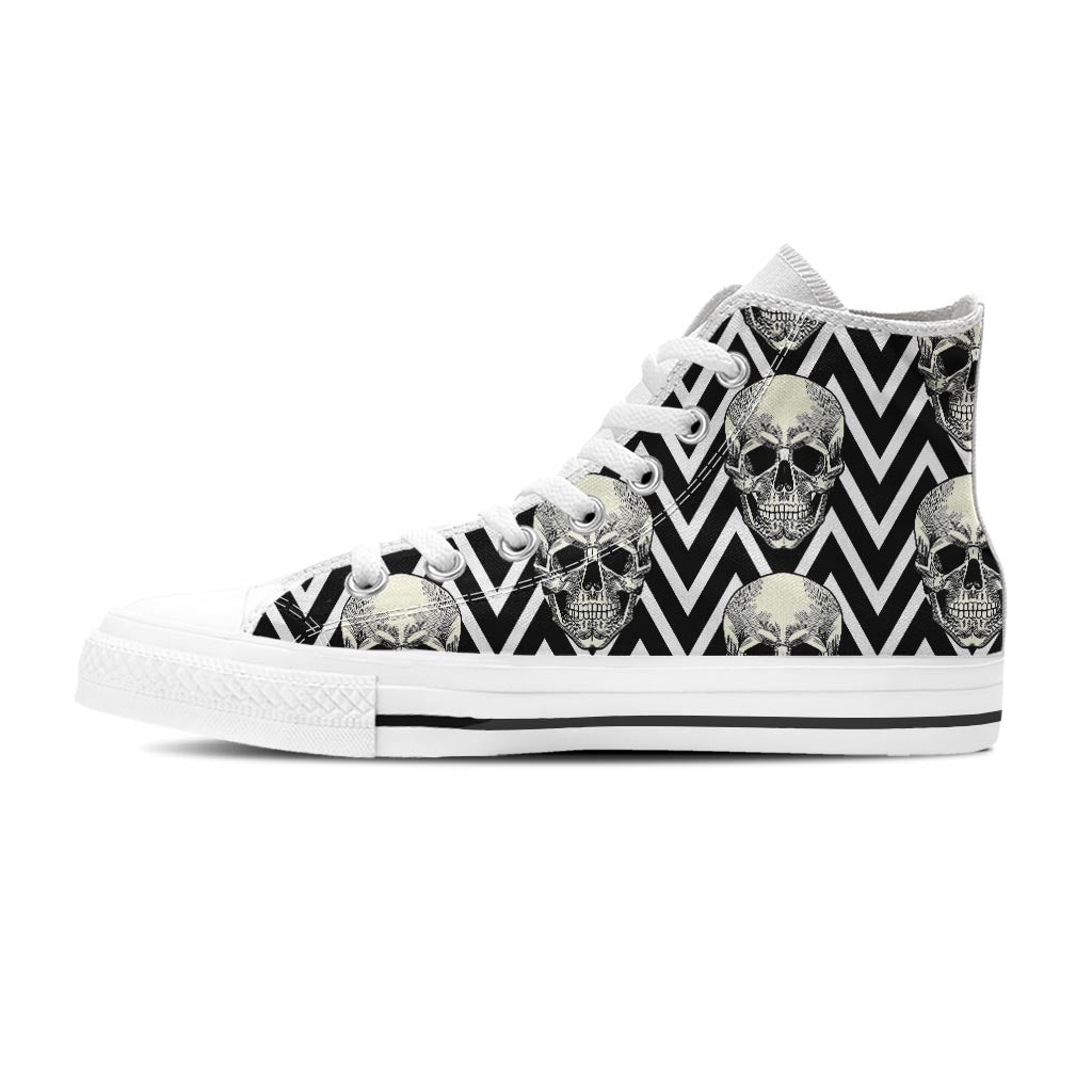 Geometric Skull Men's High Top Shoes-grizzshop